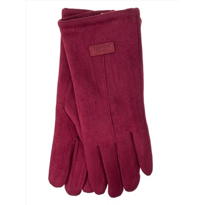 Утепленные женские перчатки из велюра, цвет бордовый