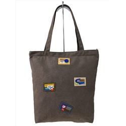 Женская сумка шоппер из текстиля, цвет серый