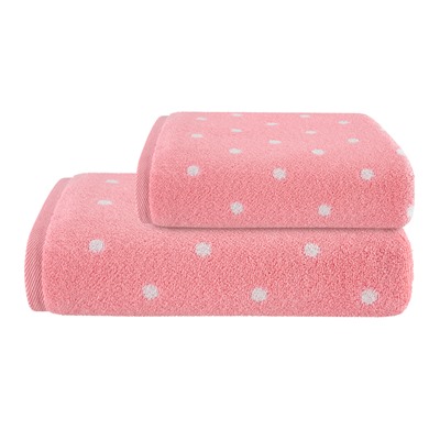 Набор полотенец махровых Doris pink, горох, розовый