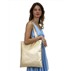 Женская сумка шоппер из искусственной кожи, цвет золото