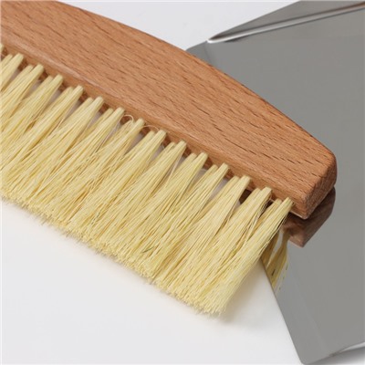 Набор для уборки: совок и щётка, 16×10,5×4 см, 16×4×1,6 см, 30 пучков, натуральный волос