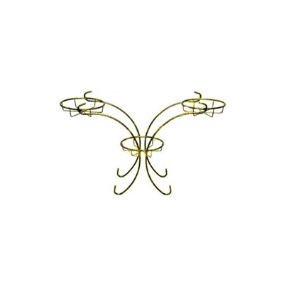 Подставка кованая Тюльпан 3 (черно-золото) h-30см