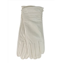 Женские демисезонные перчатки из натуральной кожи, цвет молочный