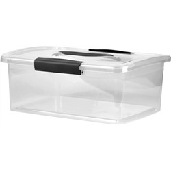 Ящик для хранения Vision 11л 35х23,5х22,2см с защелками и ручкой, прозрачный кристалл (уп.6)