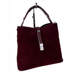 Женская сумка из натуральной замши и искусственной кожи, цвет бордовый