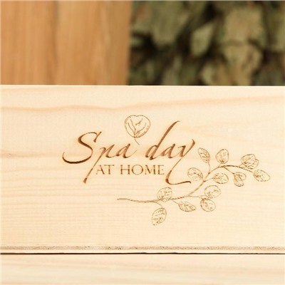 Ящик деревянный "Spa day at home", 24.5×14×8 см, микс