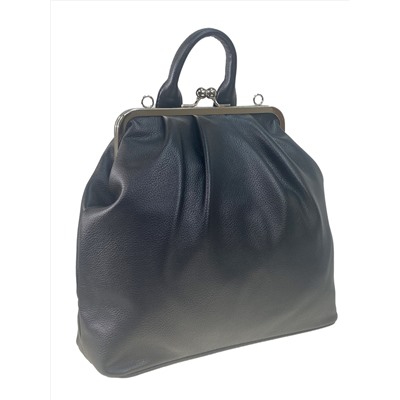 Женская сумка-рюкзак с фермуаром из искусственной кожи, цвет черный