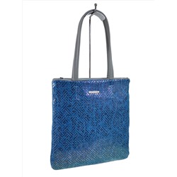 Женская сумка шоппер из текстиля и искусственной кожи, цвет синий
