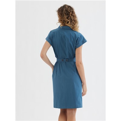Платье хлопок OD-285-5 сафари с сумкой синий
