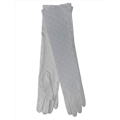 Элегантные длинные женские перчатки из хлопка, цвет белый